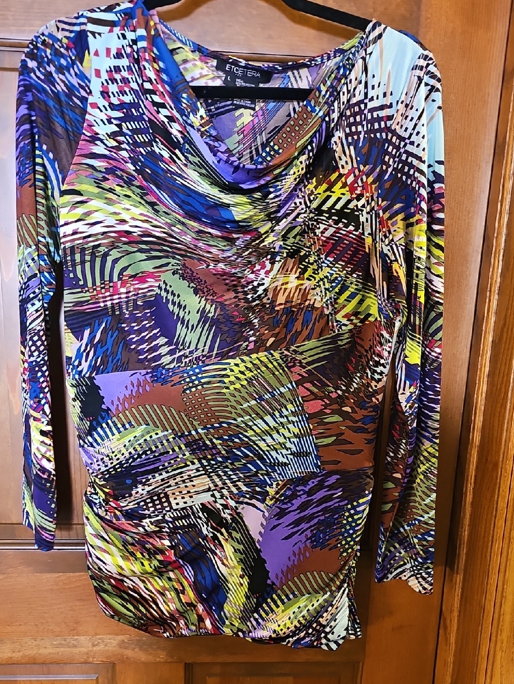 Etcetera Multicolor Abstract Print Long Sleeve Top